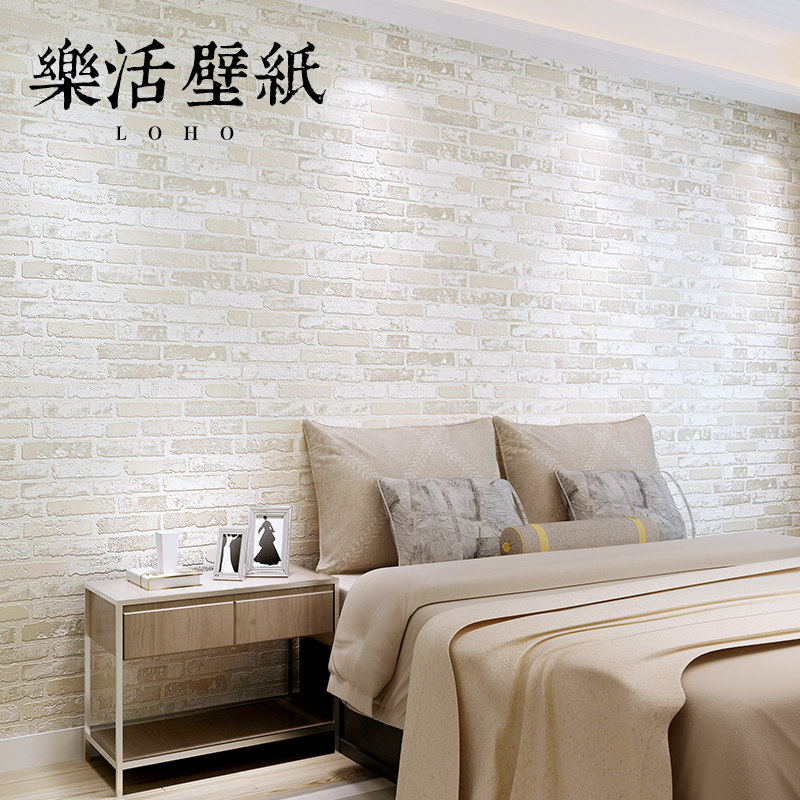 Retro 3D Solid White Imitation Antique Brick brick Brick Headwall Paper Red Brick Living Room Dining Room Hotel Background Wall Wallpaper