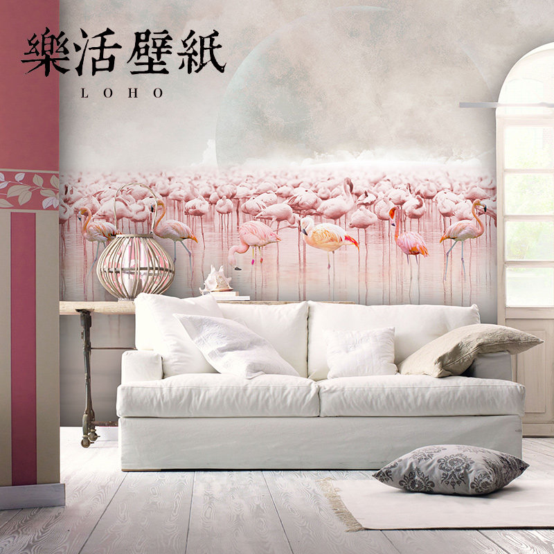 Nordic Seamless Unwoven Fabrics Mural Firebird Wallpaper Background Wall Modern Minima Living Room Bedroom Custom Mural