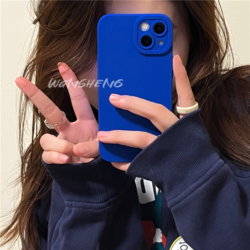 PlayStation Klein Blue Simple Solid Soft Case iPhone 13promax iPhone 12 Cell Phone Case 11 New 13pro Women XR XS Silicone 7p 8plu