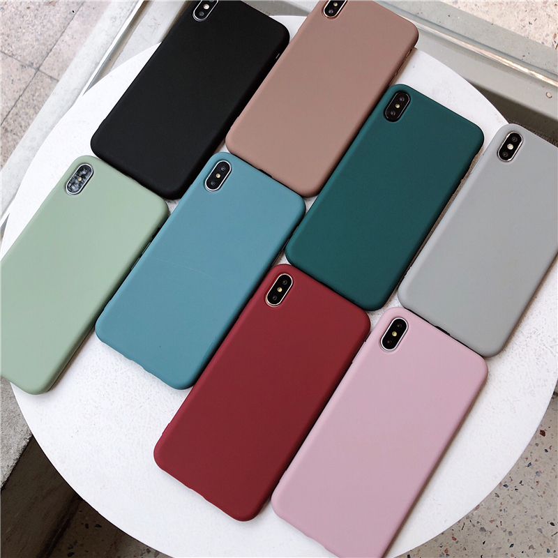 Texture pure color 8plus Apple x phone protective shell XS Max XR iPhone X 7p 12 female iphone6s silicone iPhone 11
