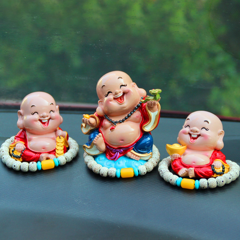 Maitreya Buddha car ornaments car interior accessories car creative high-end cute security Buddha statue car interior decoration supplies