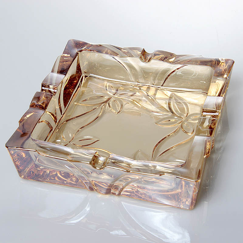 Ashtray glass crystal European-style home ashtray creative large luxury fashion living room office simple atmosphere