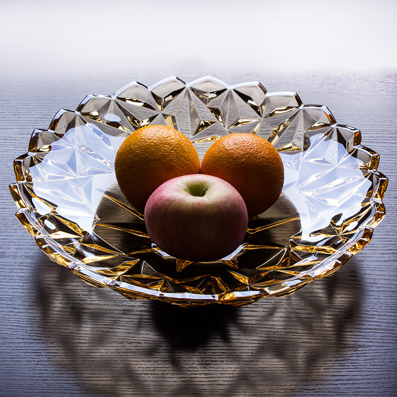 Fruit plate creative modern living room coffee table fruit plate large European crystal glass fruit plate candy plate fruit bowl