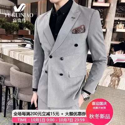 Fugui bird suit men business dress double-breasted dress men casual suit two-piece best man wedding