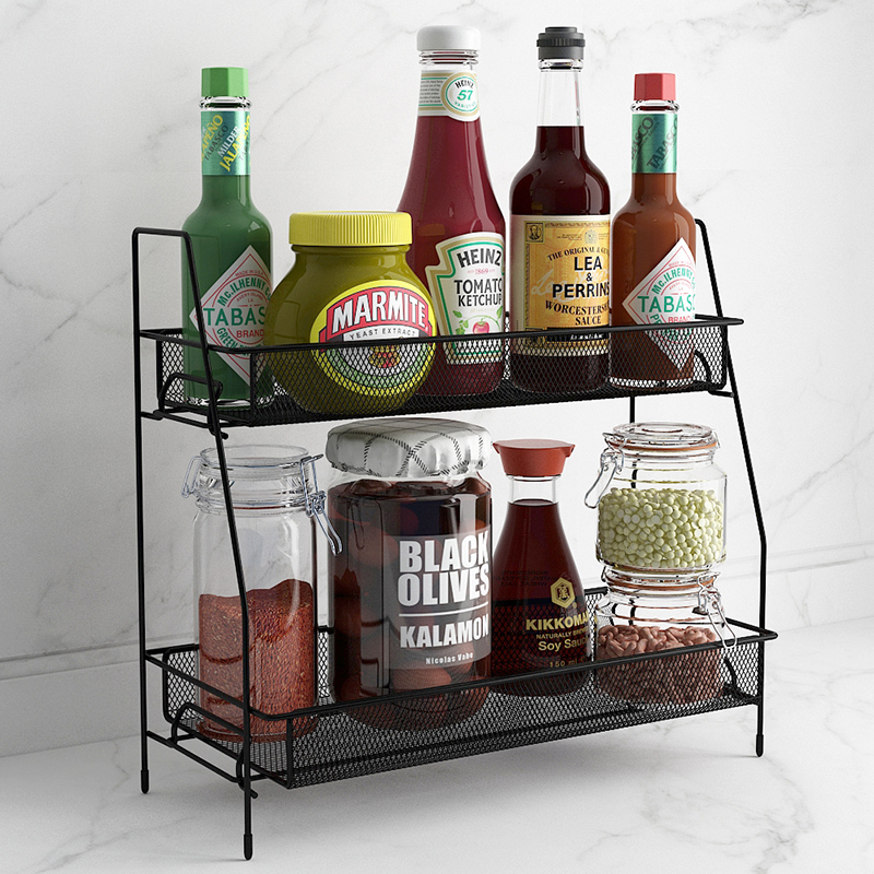 Seasoning bottle rack kitchen countertop soy sauce bottle multi-layer small shelf seasoning tank desktop seasoning box layered storage