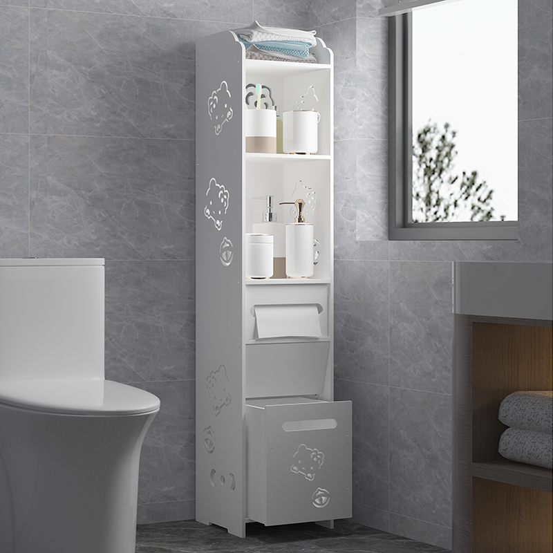 Bathroom floor type 20 wide storage cabinet Makeup Room Shelve Clips Sewing Side Cabinet Toilet Wash Terrace Trash Can