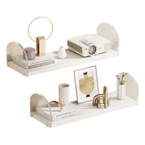 Projector stand bookshelf wall storage rack home punch-free wall-mounted bedroom one-word board storage rack shelf