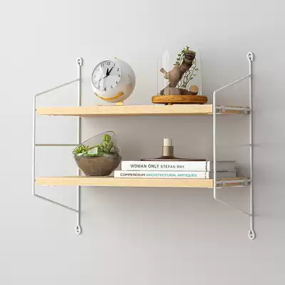 Bookshelf wall shelf non-perforated bedroom study wall hanging living room decoration router shelf one-character partition