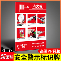 Fire hydrant use method Identification card sticker Fire extinguisher use method description Identification card Factory workshop fire hydrant safety description Identification sticker fire warning sign