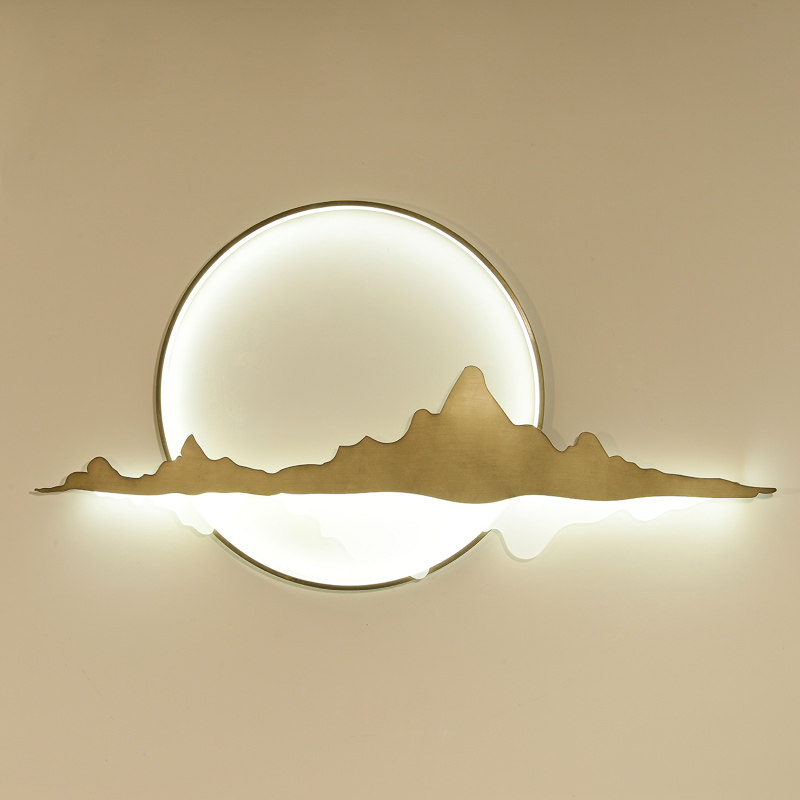 New Chinese wall lamp Zen Chinese style Living room background Modern study Bedroom bed head Corridor aisle Entrance Dining room