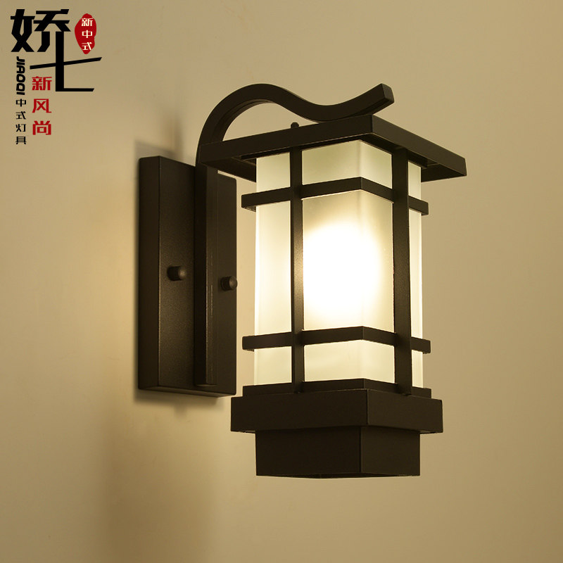New Chinese Wall Lamp Gate Light Outdoor Courtyard Lamp Villa Outdoor Garden Aisle Hallway Light Wall Pillar Wall Lamp