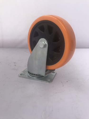 Caster flat top universal flat brake single wheel medium directional bearing industrial steering wheel small wheel Vientiane rubber wheel
