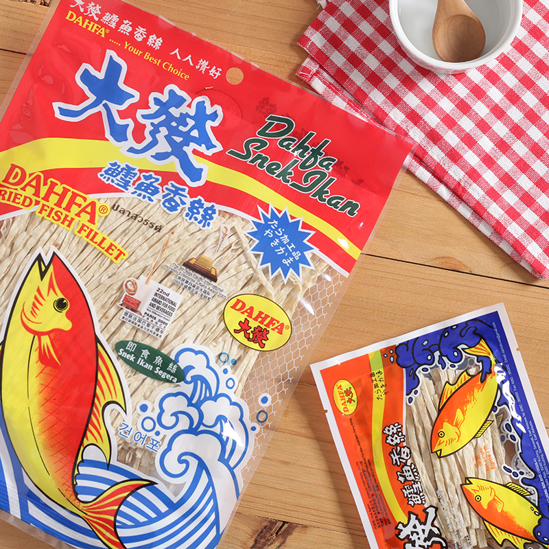 Malaysian specialty imported snacks DAHFA big cod fragrant silk classic nostalgic leisure ready-to-eat seafood flavor