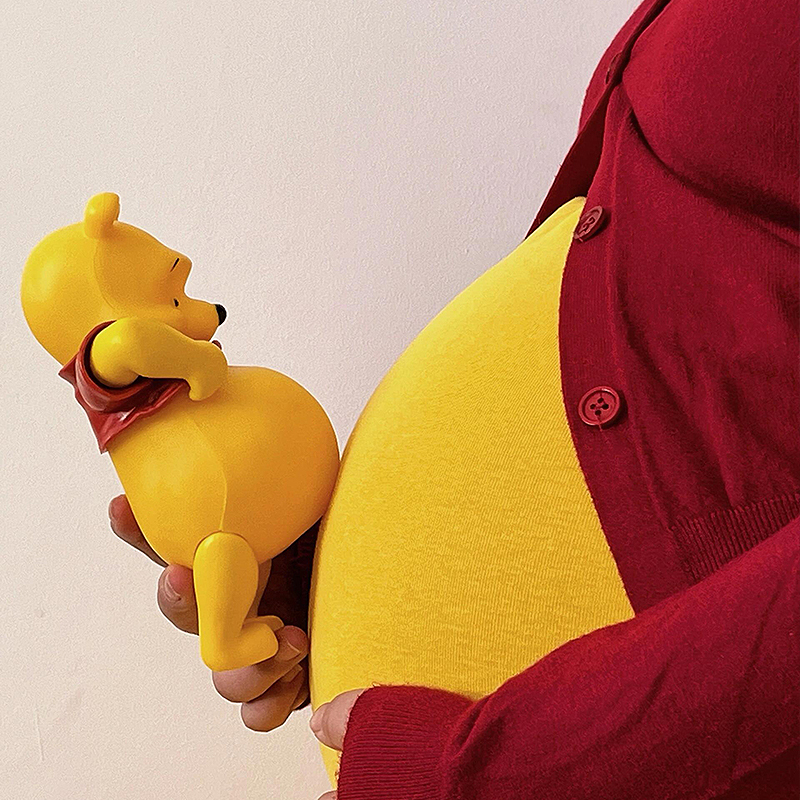 Cute Big-Bellied Winnie the Pooh Doll, Pregnant Woman Home Photo Props, Atmospheric Small Items, Cake Decoration