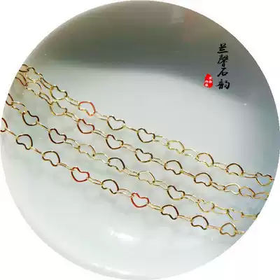 14k gold diy accessories Color-preserving heart-shaped chain love chain handmade hand chain necklace earrings hand chain material