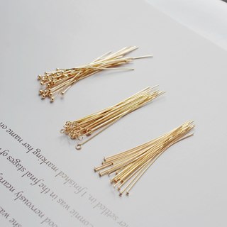 14k gold ball needle flat head diy handmade