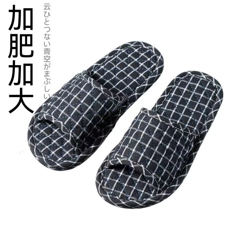 Japanese Style New Oversized Indoor Soft-Soled Silent Non-Slip Fabric Slippers for Home Use