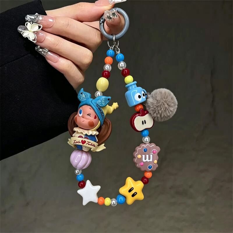 Original Dopamine Cookie Star-Themed Phone Lanyard Short Wrist Bead Strap Keychain Bag Charm Accessory Original Dopamine Cookie Star-Themed Phone Lanyard Short Wrist Bead Strap Keychain Bag Charm Accessory