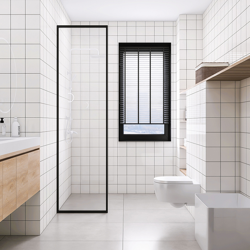 Tile powder room wall brick balcony kitchen Nordic minimalist 300x600 bump black and white lattice background bread brick