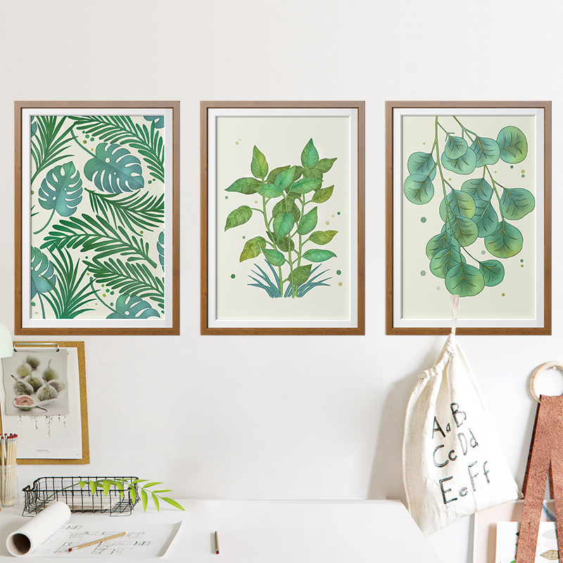 FRESH GREEN PLANT PHOTO WALL STICKER LIVING-ROOM BEDROOM ROOM DORM ROOM BACKGROUND WALL FACE DECORATION STICKER WALL PAPER SELF-ADHESIVE PAINTING