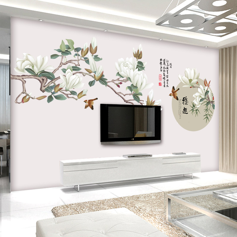 Yulu flower living room TV background wall sticker self-stick wallpaper bedrooms bedside welcoming wall decoration sticker