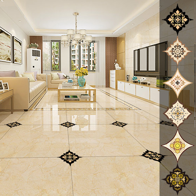 Waterproof wear-resistant floor stickers Tile stickers paper beauty seam stickers Diagonal stickers Living room bedroom decorative floor tiles stickers Floor stickers