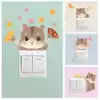 Cute hamster switch stickers wall stickers Living room bedroom warm creative socket small fresh decorative stickers self-adhesive painting