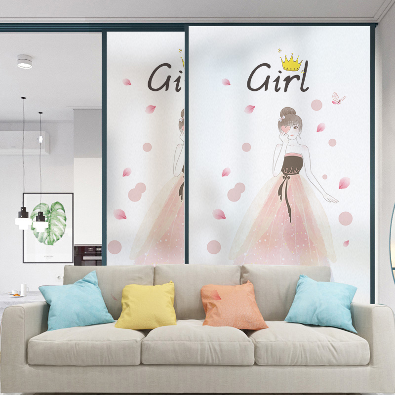 Bathroom Makeup Room Toilet Anti-Walk Light Windows Glass Door Stickers Kitchen Frosted Light Transmission Opaque