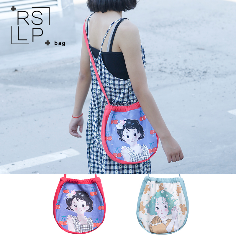 Ruo good product original ins Net red mini girl shoulder slanting canvas bag hipster cute sweet and cute