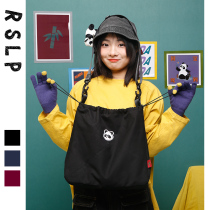 Ruo Su Liang original Homemade Panda shoulder crossbody denim canvas bag Japanese Korean version of tide cool male female neutral