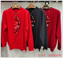 9152 cheongsam collar mother dress autumn winter base shirt ladies loose size fashion wool sweater