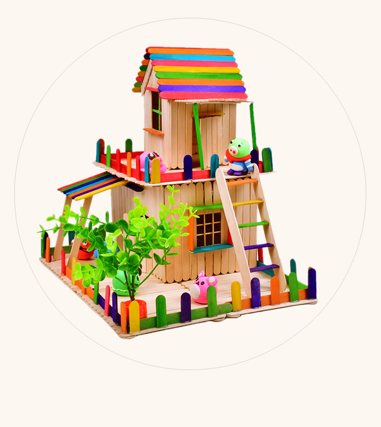 昊 Kem que tự làm thủ công Ice popsicle dính mô hình vật liệu popsicle stick trẻ em đồ chơi giáo dục sáng tạo thiết bị mầm non