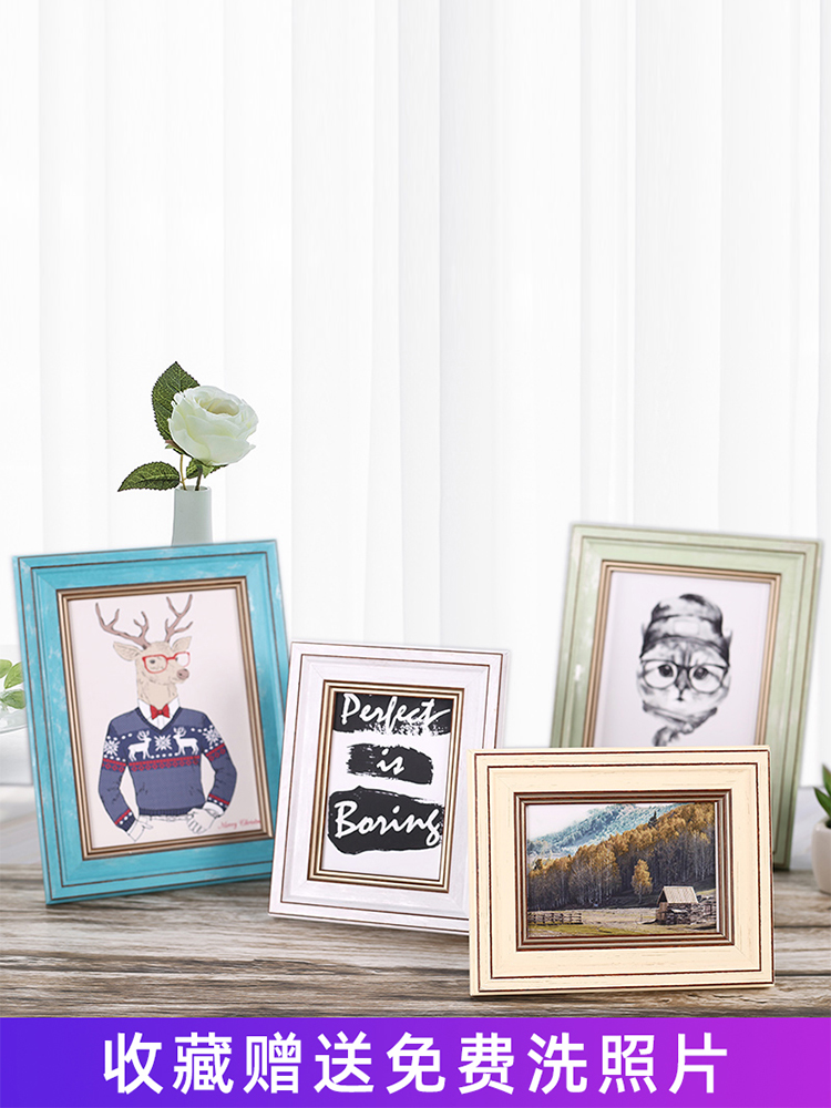 Wash photos Nordic photo frame table 5 6 7 8 10 A4 wall painting frame creative modern simple children's custom