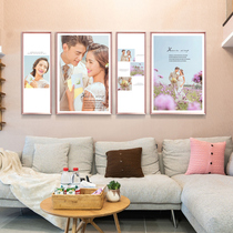 Nordic solid wood photo frame hanging wall 12 16 20 24 36 inch wash wedding photo creative table painting frame custom made