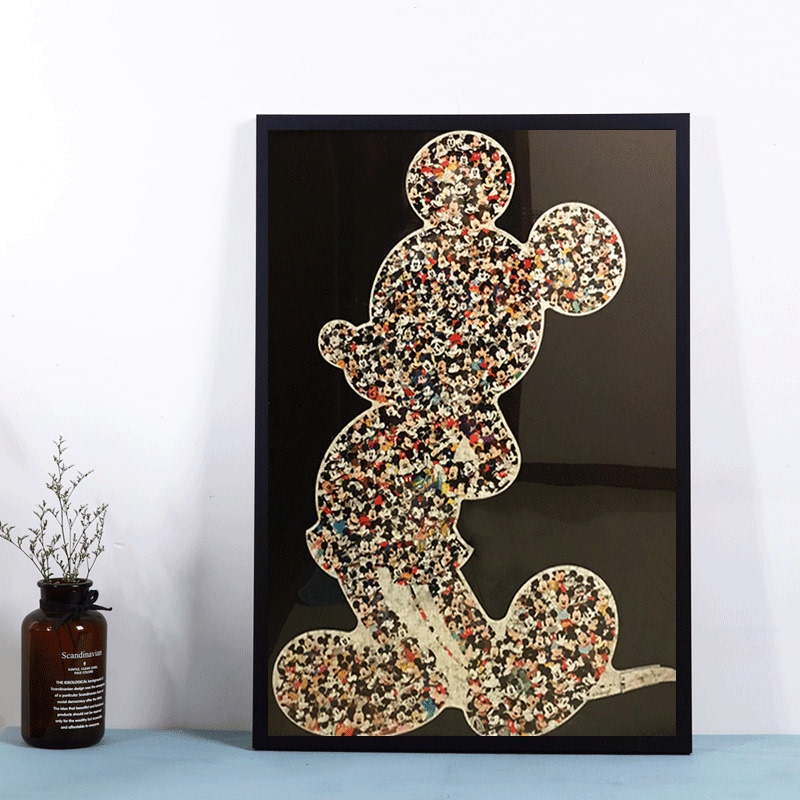 Solid Wood Puzzle Frame Mickey Mouse Disney 945-Piece Special-Shaped Photo Frame 500-Piece Commemorative Puzzle Frame