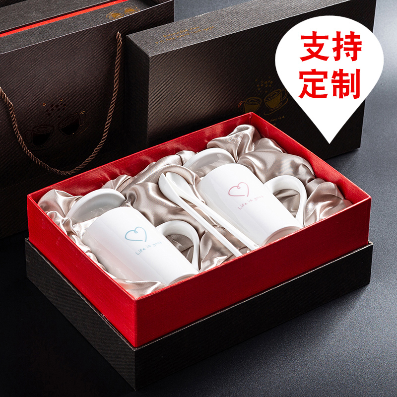 Ceramic cup mug cup water cup coffee cup Fashion couple cup to cup advertising gift cup custom logo