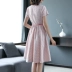 Luge mùa hè 2021 váy mới eo lớn viền chữ A váy mỏng giảm béo CV tính khí váy dài kẻ sọc trung nữ - A-Line Váy