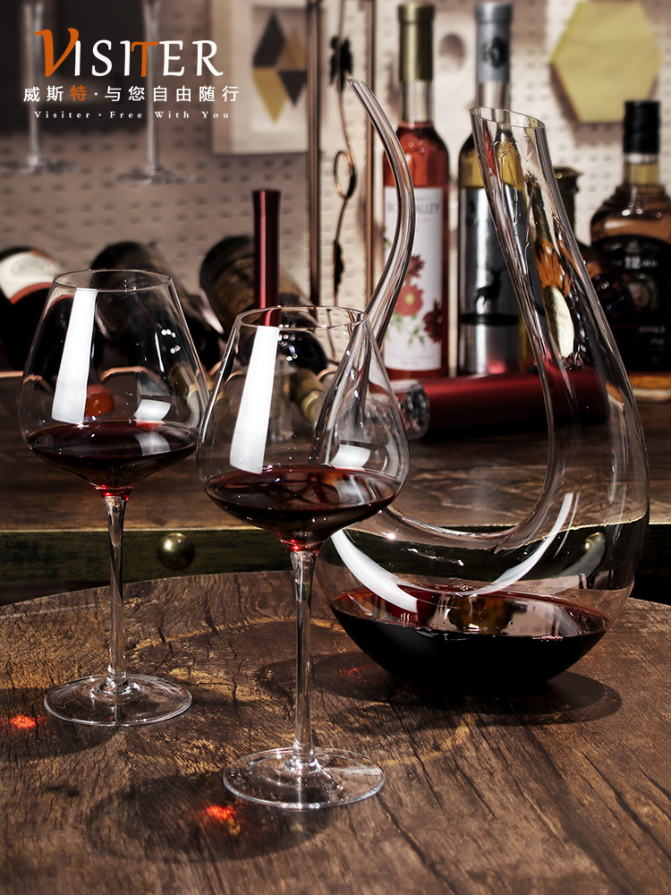 Red wine glass set home luxury goblet couple European style 2 crystal glasses wine glass decanter red wine