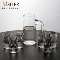 White glass wine dispenser 12 sets of household glass Chinese style tall small wine glasses 2 two cups