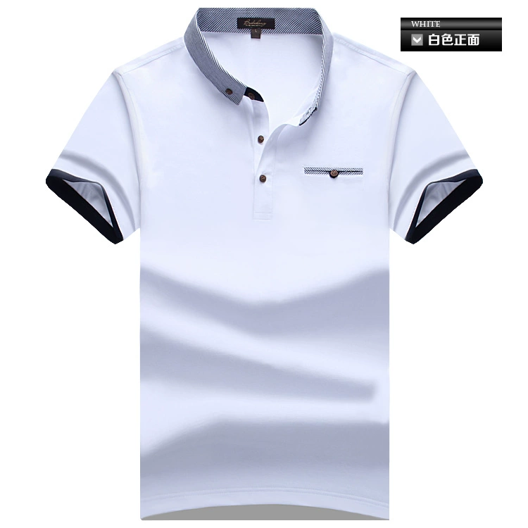 Mùa hè mới trung niên nam cổ áo sơ mi nam ngắn tay Cotton kinh doanh nam nửa tay lỏng lẻo cỡ lớn bố áo polo 