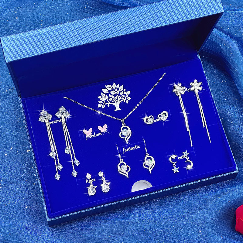 Birthday Gift for Girlfriend, One-Week Earrings, Women's Pure Silver Ear Studs, High-End and Practical, Chinese Valentine's Day