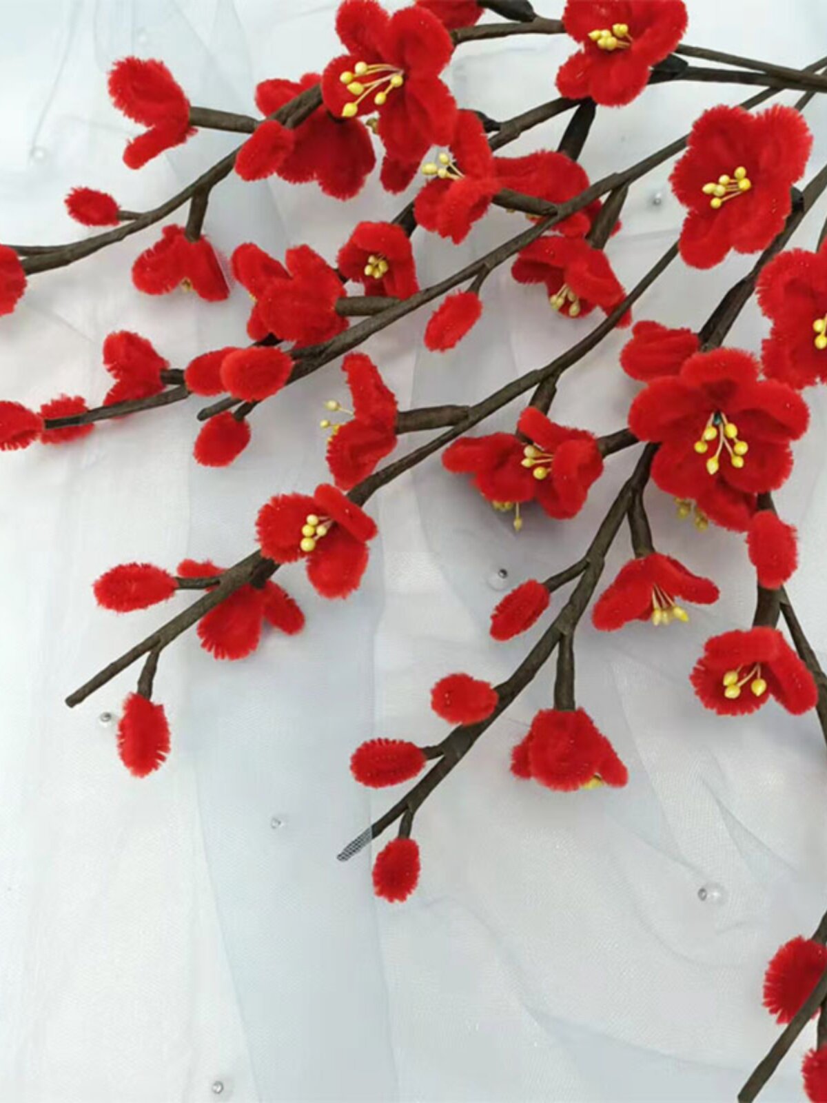 Red Plum Diy Artisanal material bag full set of bouquet to make twist plush delivery bar Twist Stick Creative Emulation Flower Tutorial-Taobao