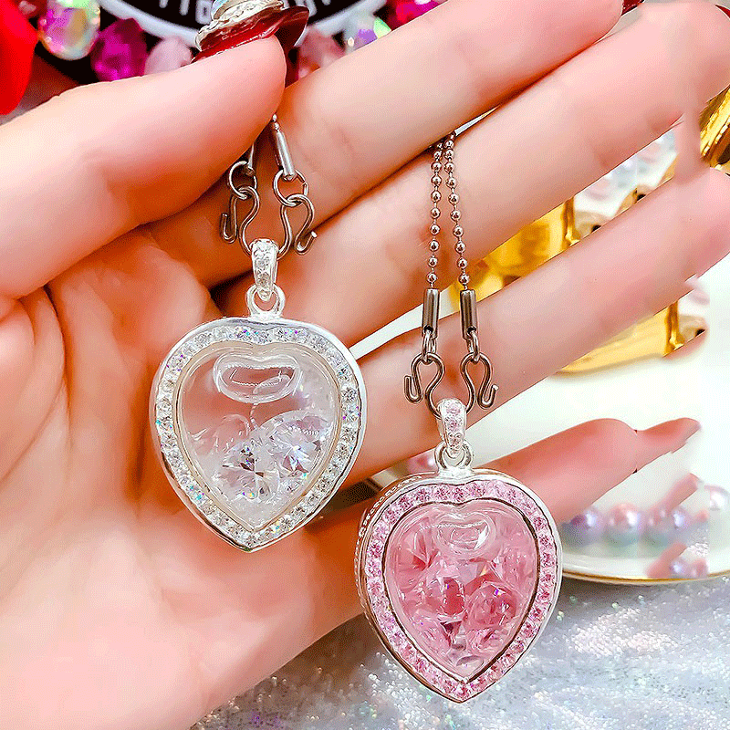 Thailand Buddha brand AJ spray sterling silver holy water peach heart necklace hanging fine Taimo