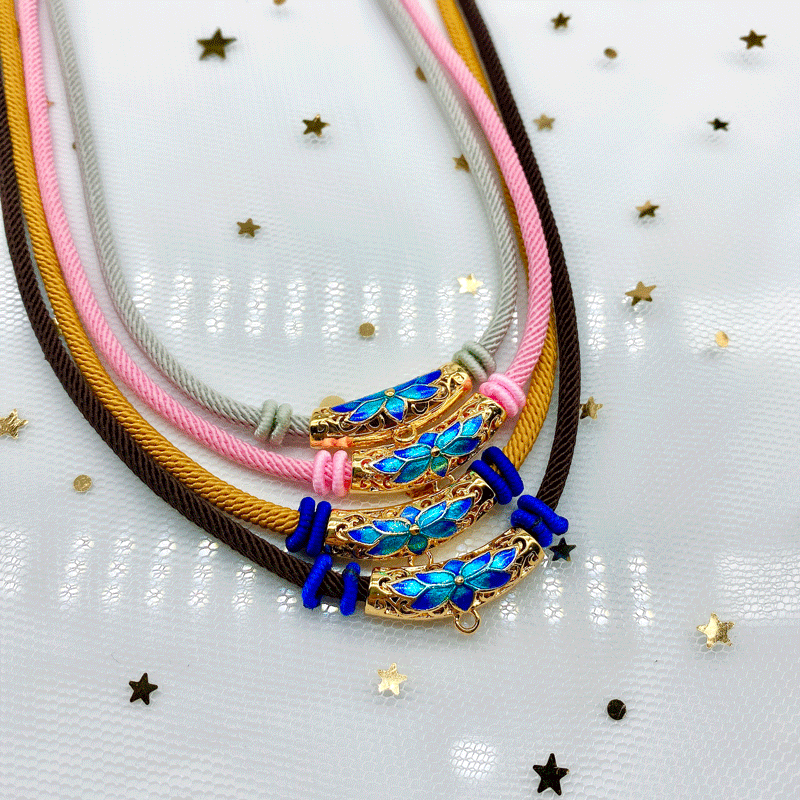 Thai Necklace Hand-made Necklace Gold Plated Enamel Color Necklace Temer Thai