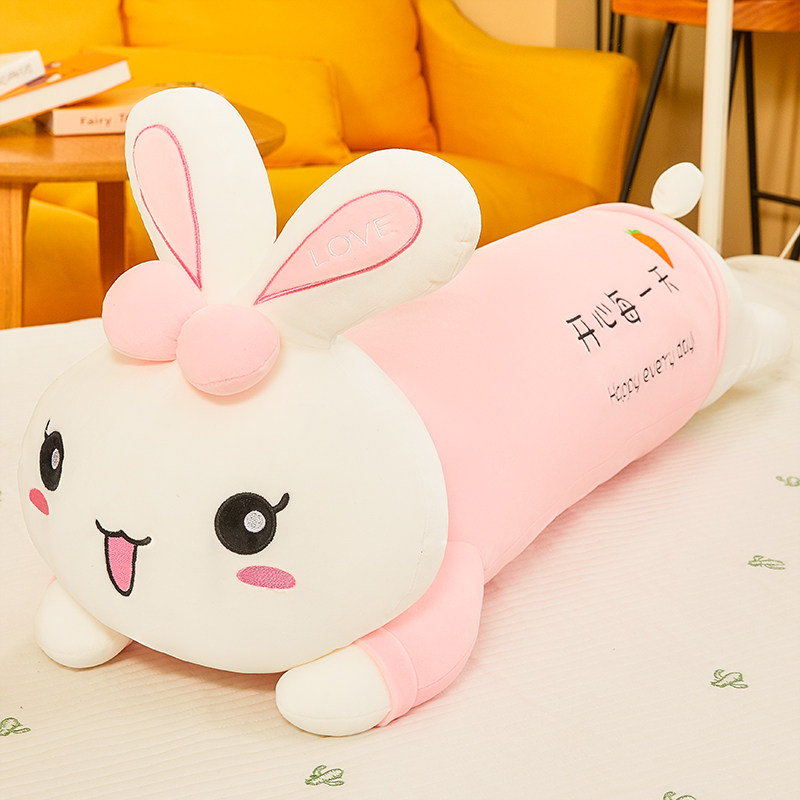 Rabbit Plush Doll Strip Sleeping With Pillow Clip Leg Cloth Doll Girl Girl Boy Bed To Accompany Your Big Doll Super Soft