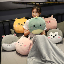 Holding Pillow Quilt Double Duty Office Afternoon Nap Pillow Car Inner Cushion Folding Air Conditioning Blanket Leaning Pillow Three-in-one Blanket