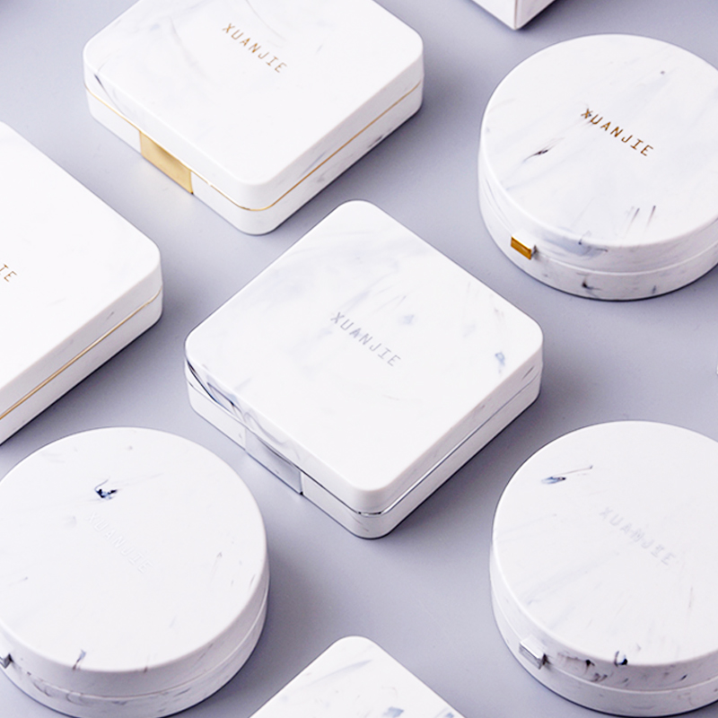 Beauty contact lens box companion box ins female net red model simple marbled small portable contact lens care box QR