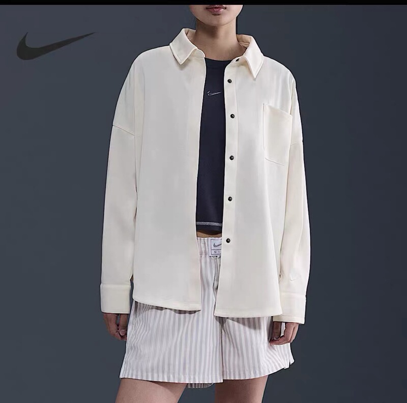 Nike Nike Summer and Autum Jacket New Women's Casual Fashion Lapel Long-Sleeved T-Shirt Shirt Hv1957-110