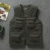 Trung niên cộng nhung nhung ấm áp vest nam mùa đông cộng với tóc dày vest nhiều túi vest vai bố bộ vest nam cho người trung tuổi Áo vest cotton