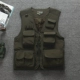 Mùa thu và mùa đông mẫu nam và nữ Hàn Quốc chụp ảnh vest nhiều túi áo chiến thuật áo vest cộng với áo vest nhung ấm áp áo 3 lỗ tập gym